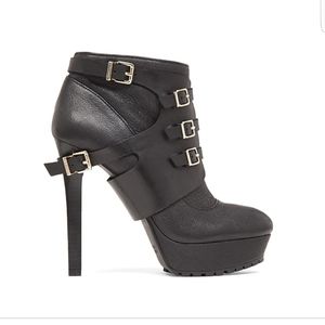 Black leather Booties